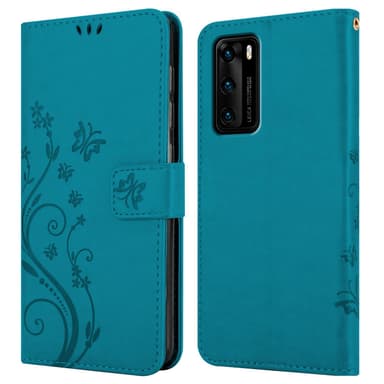Huawei P40 Suojakuori Lompakkokotelo (Sininen)