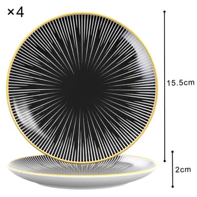 4x Levy posliinilautanen Plate Tarjoilulautanen 15,3 cm