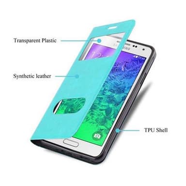 Lompakkokotelo Samsung Galaxy ALPHA Case (Turkoosi)