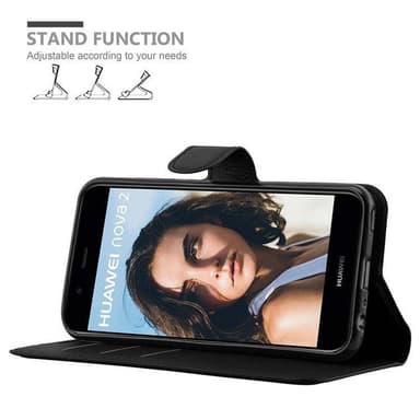 Huawei NOVA 2 Suojakuori Lompakkokotelo (Musta)