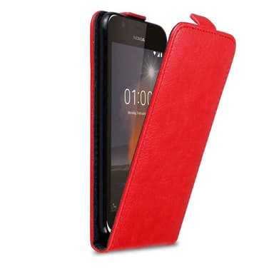 Nokia 1 2018 Suojakuori Lompakkokotelo (Punainen)