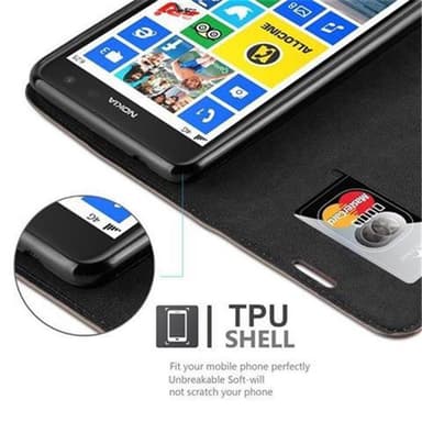 Nokia Lumia 625 Suojakuori Lompakkokotelo (Ruskea)
