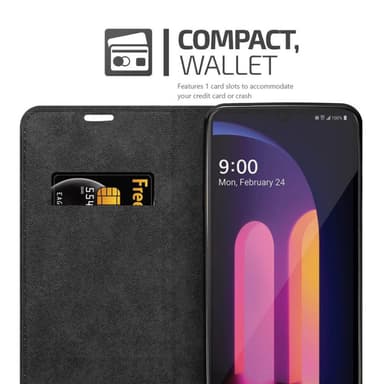LG V60 ThinQ Suojakuori Lompakkokotelo (Musta)
