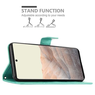 Google PIXEL 6 PRO Suojakuori Lompakkokotelo (Turkoosi)