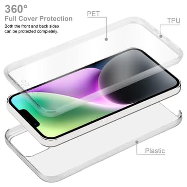 iPhone 14 Suojakuori Case Cover (Läpinäkyvä)