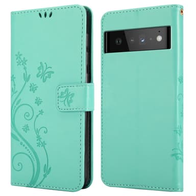 Google PIXEL 6 PRO Suojakuori Lompakkokotelo (Turkoosi)
