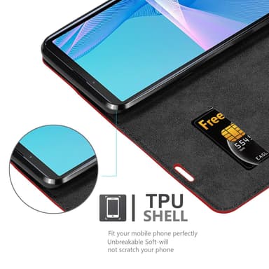 Sony Xperia 10 III Suojakuori Lompakkokotelo (Punainen)