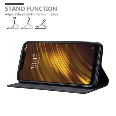 Xiaomi Pocophone F1 Suojakuori Lompakkokotelo (Musta)