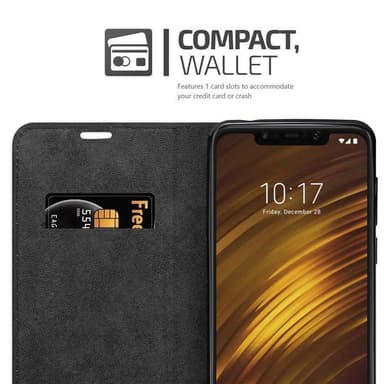 Xiaomi Pocophone F1 Suojakuori Lompakkokotelo (Musta)