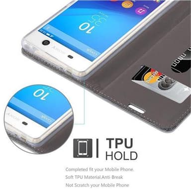 Sony Xperia M5 Suojakuori Lompakkokotelo (harmaa)