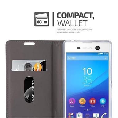 Sony Xperia M5 Suojakuori Lompakkokotelo (harmaa)