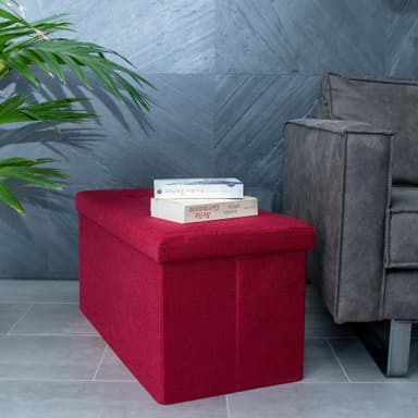 Taitettava Jakkara 76x38x38 cm Jalkatuki (punainen)