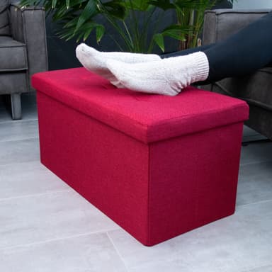 Taitettava Jakkara 76x38x38 cm Jalkatuki (punainen)