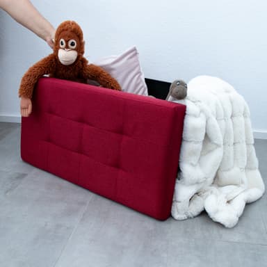 Taitettava Jakkara 76x38x38 cm Jalkatuki (punainen)
