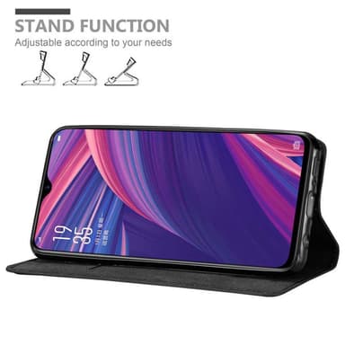 Oppo R17 PRO Suojakuori Lompakkokotelo (Musta)