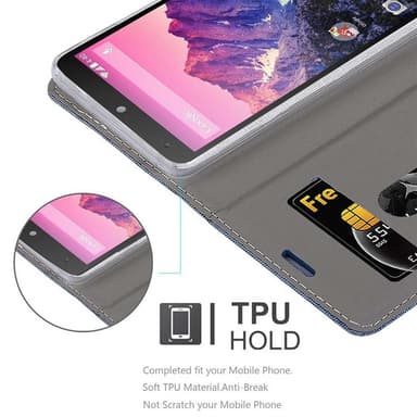 LG Google NEXUS 5 Suojakuori Lompakkokotelo (Sininen)