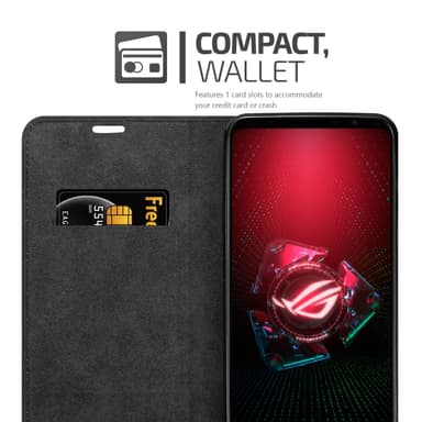 Asus ROG Phone 5 Suojakuori Lompakkokotelo (Musta)