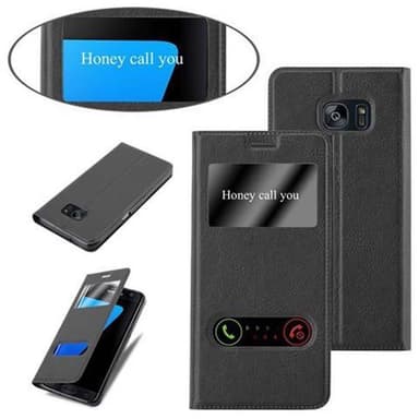 Lompakkokotelo Samsung Galaxy S7 EDGE Case (Musta)