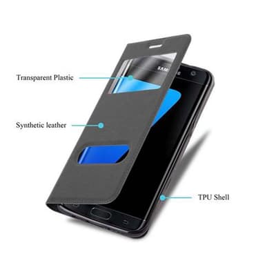 Lompakkokotelo Samsung Galaxy S7 EDGE Case (Musta)