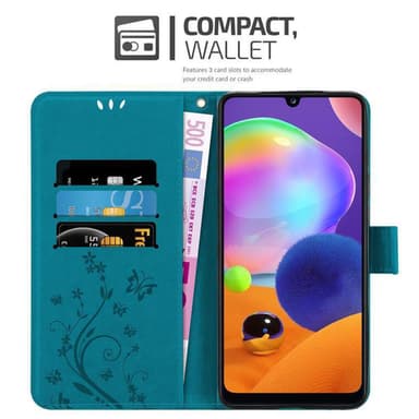 Samsung Galaxy A31 Suojakuori Lompakkokotelo (Sininen)