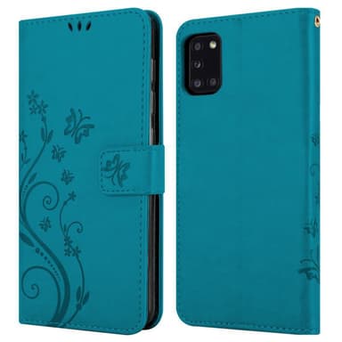 Samsung Galaxy A31 Suojakuori Lompakkokotelo (Sininen)
