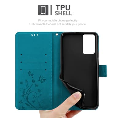 Oppo Reno6 5G Suojakuori Lompakkokotelo (Sininen)