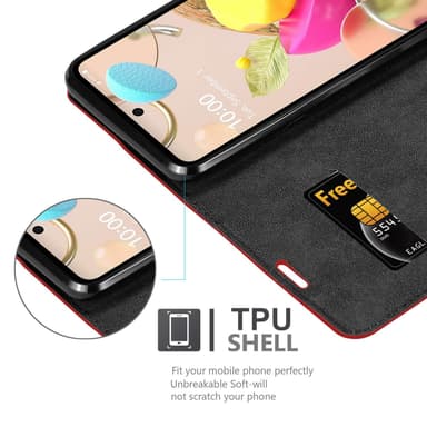 LG K42 Suojakuori Lompakkokotelo (Punainen)