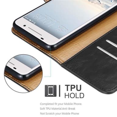HTC ONE A9 Suojakuori Lompakkokotelo (Musta)
