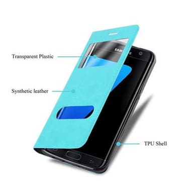 Lompakkokotelo Samsung Galaxy S7 EDGE Case (Turkoosi)