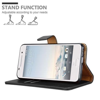 HTC ONE A9 Suojakuori Lompakkokotelo (Musta)
