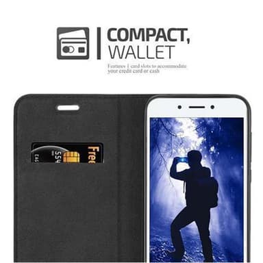 Honor 6A Suojakuori Lompakkokotelo (Musta)