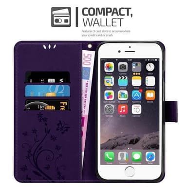 iPhone 6 / 6S Suojakuori Lompakkokotelo (Violetti)