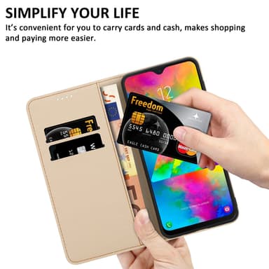 Samsung Galaxy M20 Suojakuori Lompakkokotelo (Sininen)