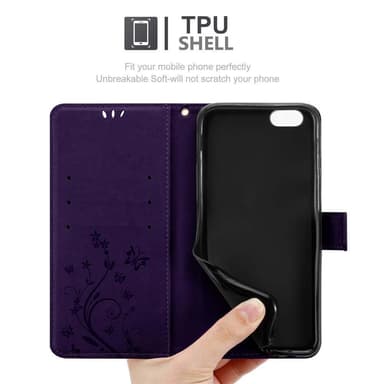 iPhone 6 / 6S Suojakuori Lompakkokotelo (Violetti)
