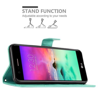 LG K10 2017 Suojakuori Lompakkokotelo (Turkoosi)