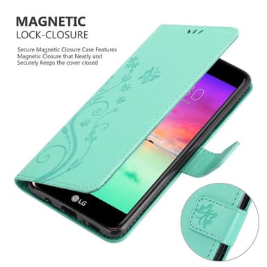 LG K10 2017 Suojakuori Lompakkokotelo (Turkoosi)