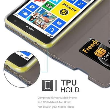 Nokia Lumia 625 Suojakuori Lompakkokotelo (Sininen)