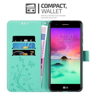 LG K10 2017 Suojakuori Lompakkokotelo (Turkoosi)