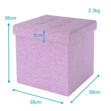 Taitettava Jakkara 38x38x38 cm (vaaleanpunainen)