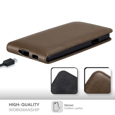 Samsung Galaxy ALPHA Suojakuori Lompakkokotelo (Ruskea)