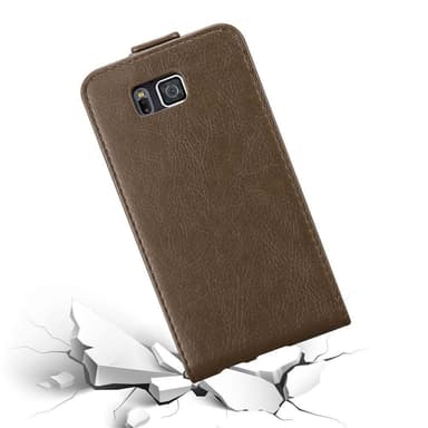 Samsung Galaxy ALPHA Suojakuori Lompakkokotelo (Ruskea)