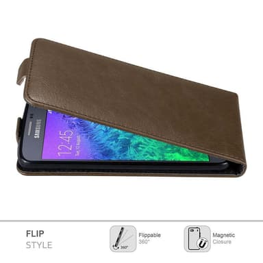 Samsung Galaxy ALPHA Suojakuori Lompakkokotelo (Ruskea)