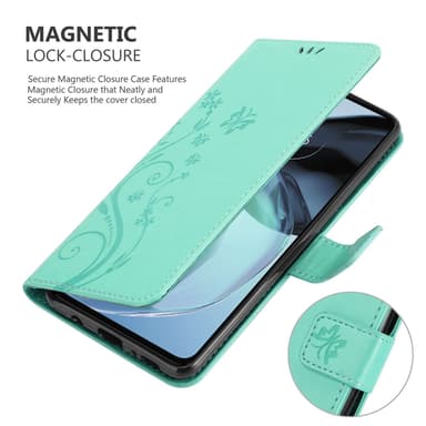Motorola MOTO G72 Suojakuori Lompakkokotelo (Turkoosi)