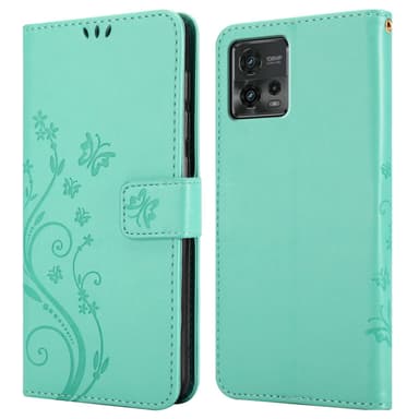 Motorola MOTO G72 Suojakuori Lompakkokotelo (Turkoosi)