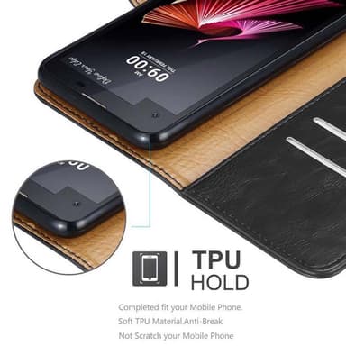 LG X SCREEN Suojakuori Lompakkokotelo (Musta)