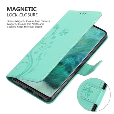 Oppo FIND X2 Suojakuori Lompakkokotelo (Turkoosi)