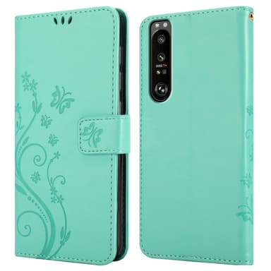 Sony Xperia 1 III Suojakuori Lompakkokotelo (Turkoosi)