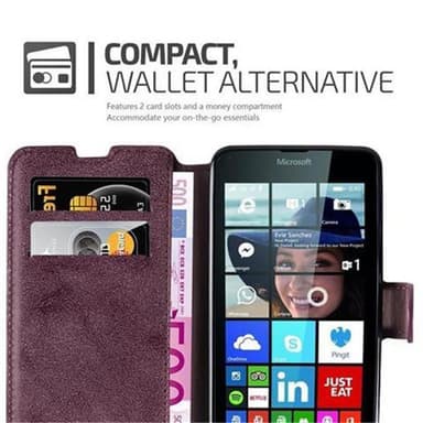 Nokia Lumia 640 Suojakuori Lompakkokotelo (Punainen)