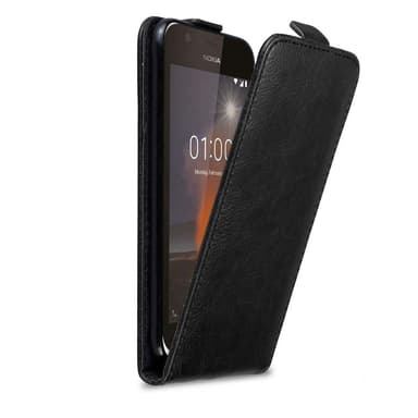 Nokia 1 2018 Suojakuori Lompakkokotelo (Musta)
