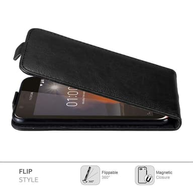 Nokia 1 2018 Suojakuori Lompakkokotelo (Musta)